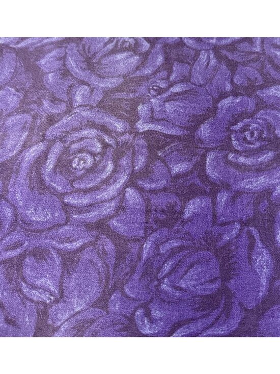 Other - Purple Floral Cotton Fabric 11x34" Botanic Pattern Crafts Sewing